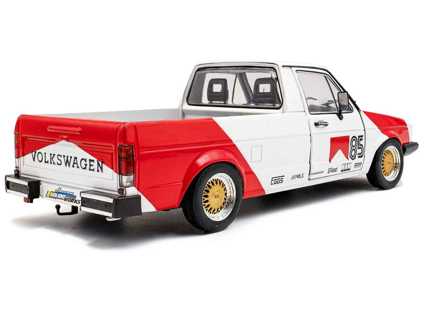 1983 Volkswagen Caddy MK 1 Pickup Truck "Red Cowboy Racing Tribute" White and Red 1/18 Diecast Model Car by Solido Miniature Motors Default Title Default Title-