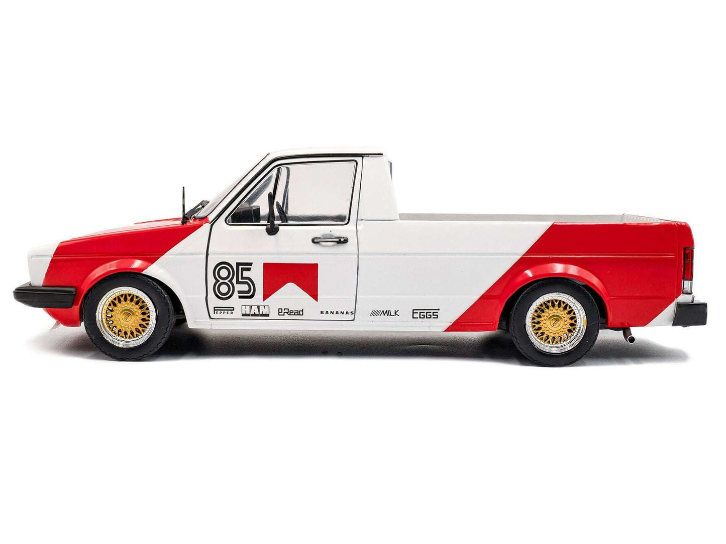 1983 Volkswagen Caddy MK 1 Pickup Truck "Red Cowboy Racing Tribute" White and Red 1/18 Diecast Model Car by Solido Miniature Motors Default Title Default Title-