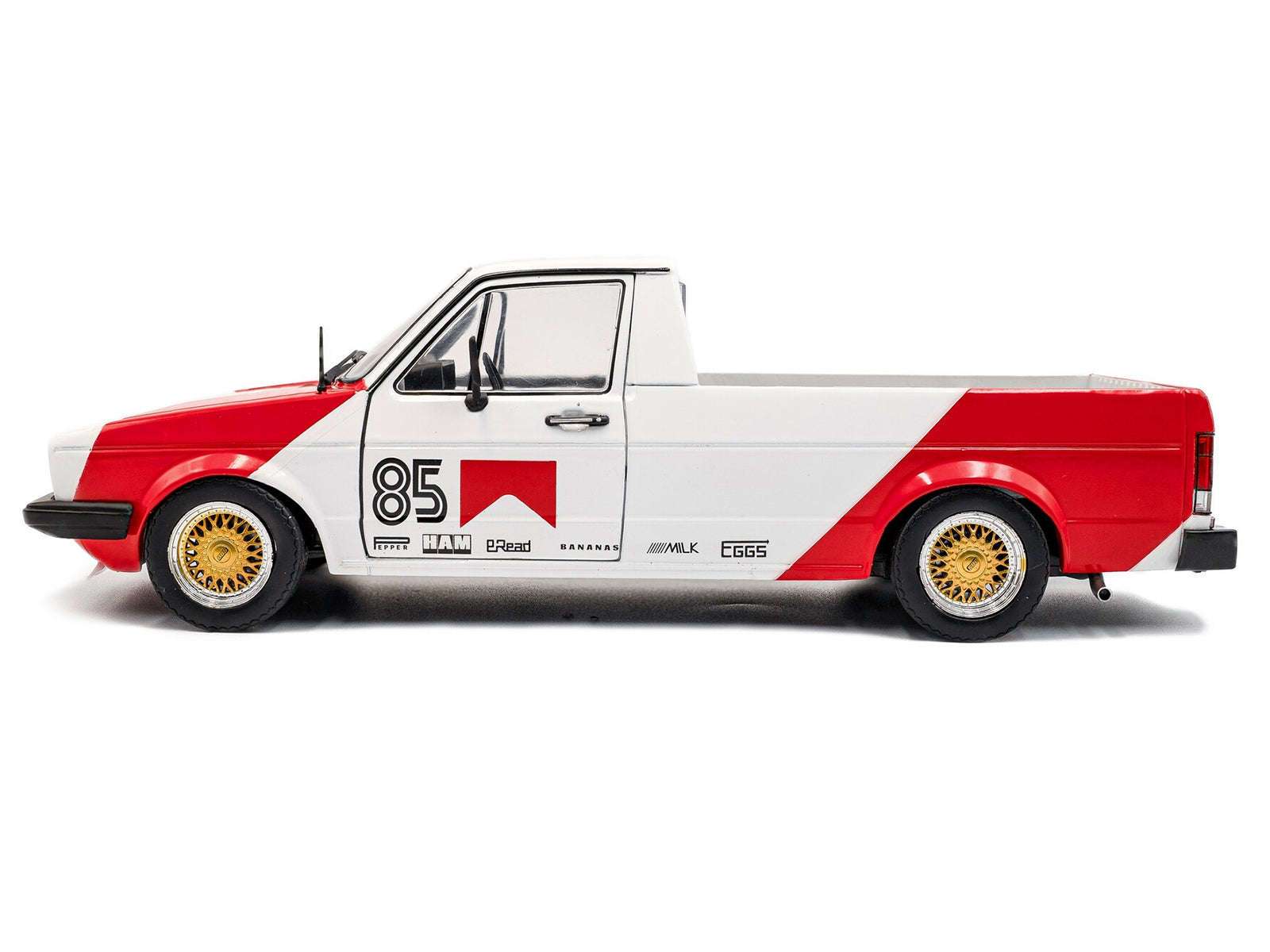 1983 Volkswagen Caddy MK 1 Pickup Truck "Red Cowboy Racing Tribute" White and Red 1/18 Diecast Model Car by Solido Miniature Motors Default Title Default Title-