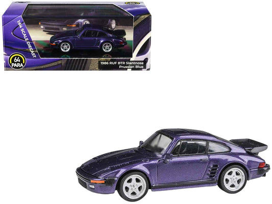 1986 RUF BTR Slantnose Prussian Blue Metallic 1/64 Diecast Model Car by Paragon Models Cartsfy Inc.