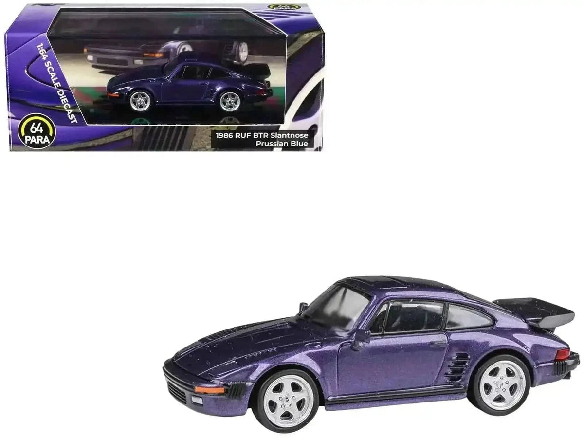 1986 RUF BTR Slantnose Prussian Blue Metallic 1/64 Diecast Model Car by Paragon Models Cartsfy Inc.