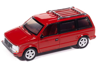 1989 Dodge Caravan Turbo Van Flash Red "Mighty Minivans" Series 1/64 Diecast Model Car by Auto World Miniature Motors Default Title Default Title-