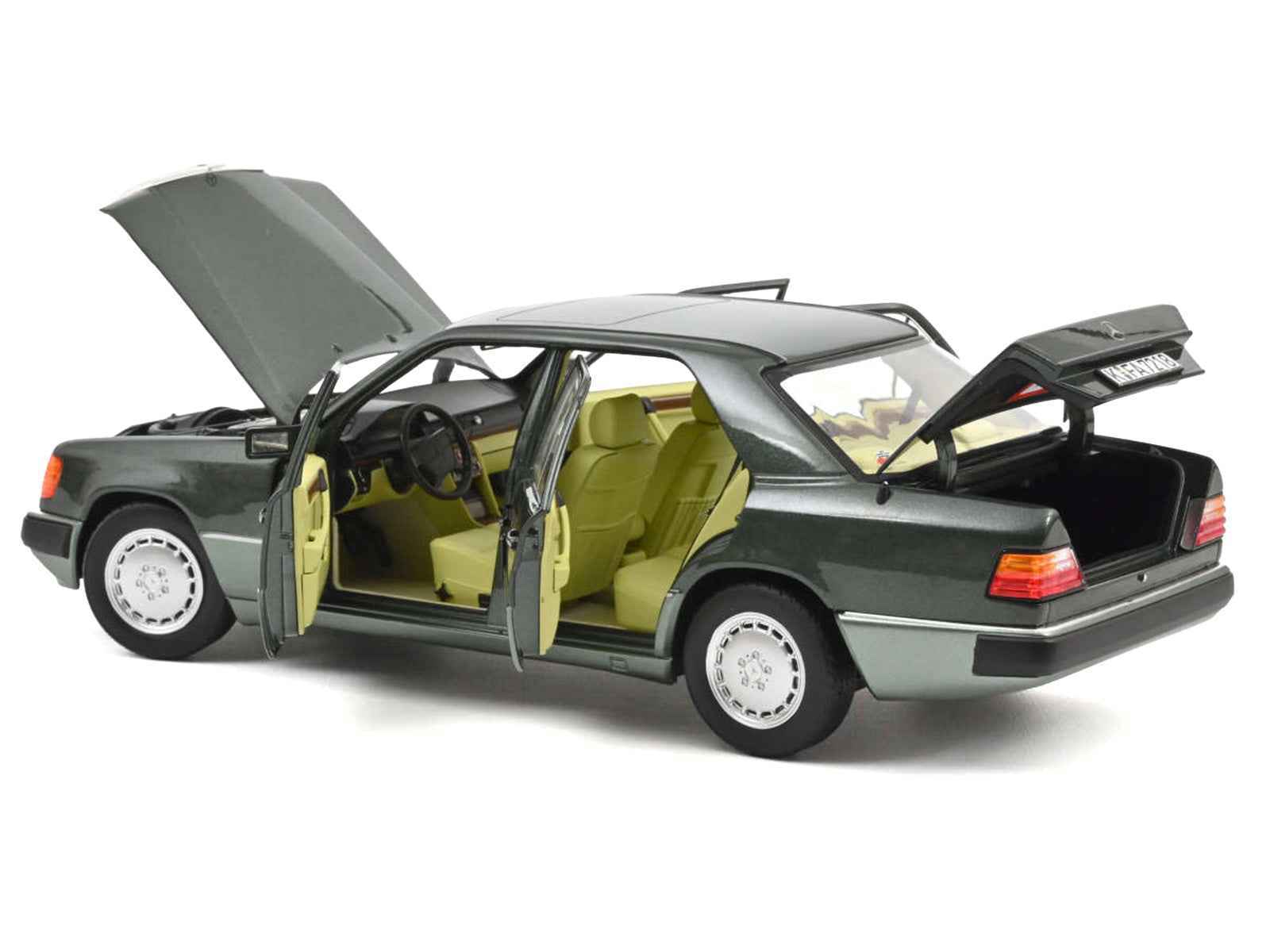 1990 Mercedes-Benz 230 E Night Green Metallic with Green Interior 1/18 Diecast Model Car by Norev Miniature Motors Default Title Default Title-