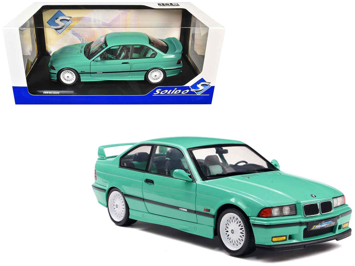 1991 BMW E36 M3 "Solido Works" Mint Green with Mint Green Interior 1/18 Diecast Model Car by Solido Miniature Motors Default Title Default Title-