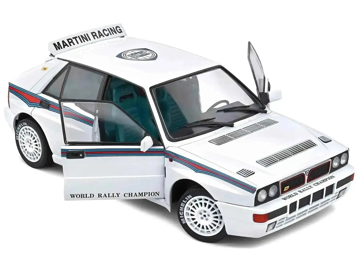 1992 Lancia Delta HF Integrale Evo 1 Martini 6 White with Blue and Red Stripes "World Rally Champion - Martini Racing" 1/18 Diecast Model Car by Solido Miniature Motors Default Title Default Title-