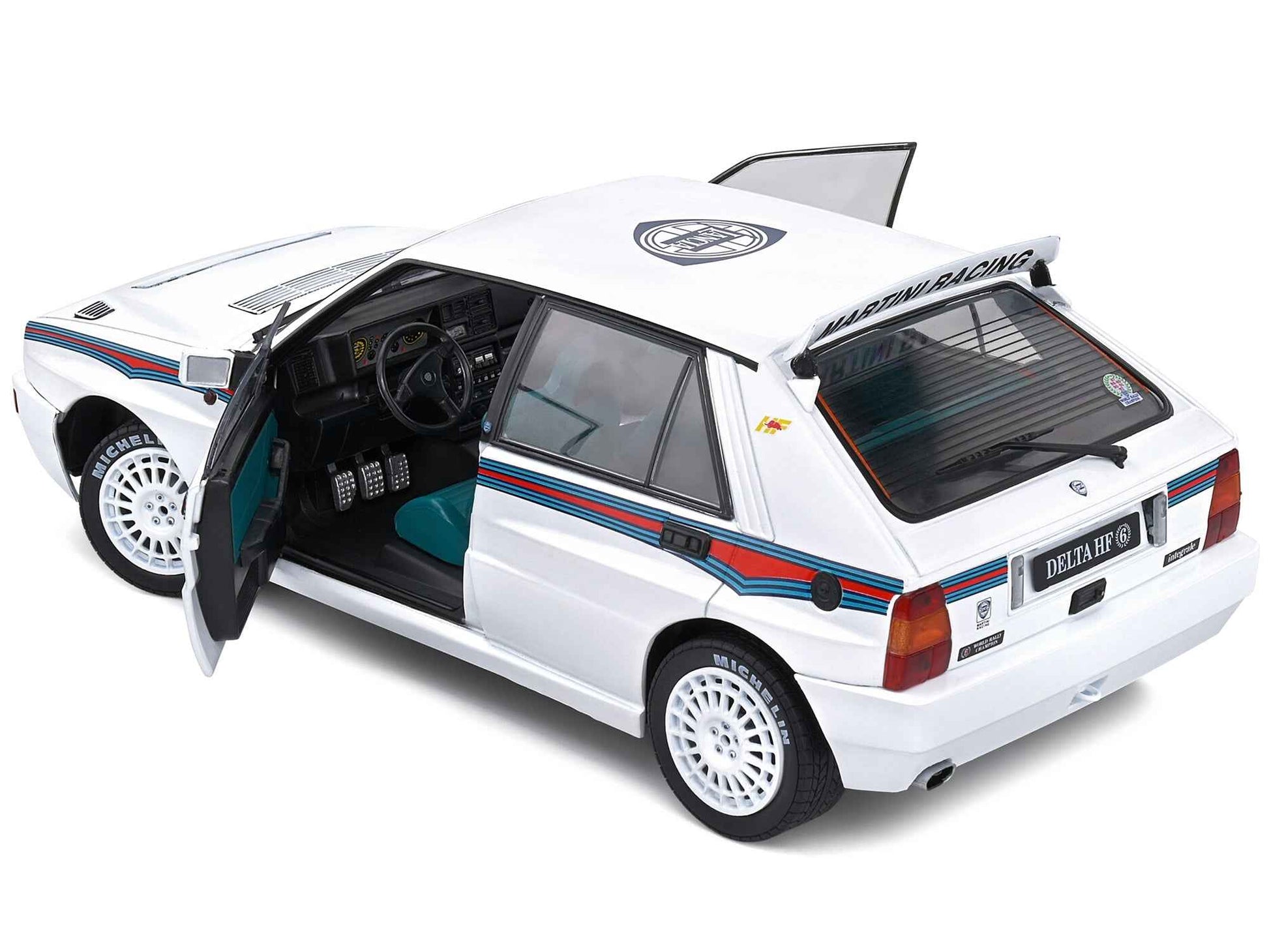 1992 Lancia Delta HF Integrale Evo 1 Martini 6 White with Blue and Red Stripes "World Rally Champion - Martini Racing" 1/18 Diecast Model Car by Solido Cartsfy Inc.