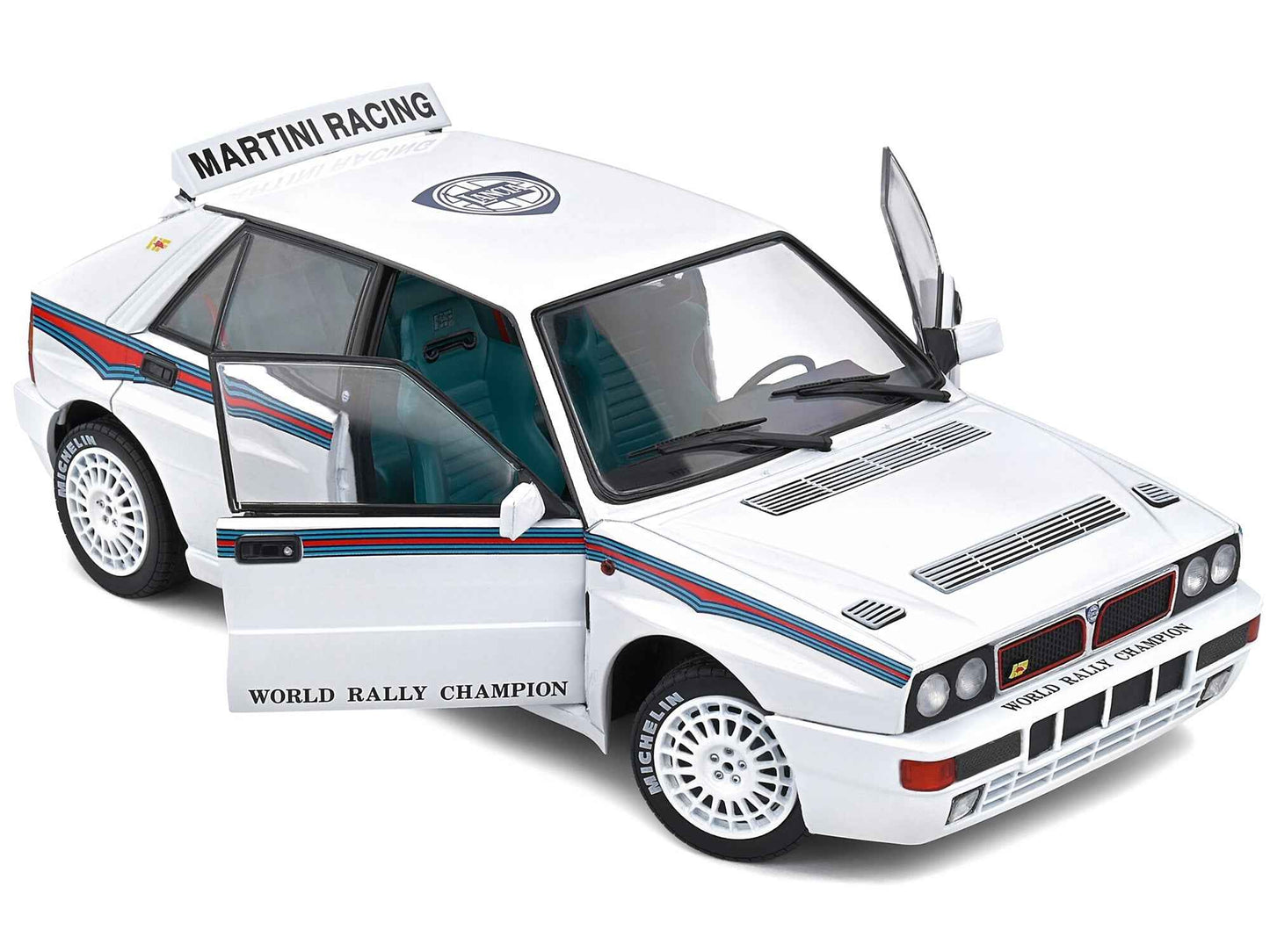 1992 Lancia Delta HF Integrale Evo 1 Martini 6 White with Blue and Red Stripes "World Rally Champion - Martini Racing" 1/18 Diecast Model Car by Solido Cartsfy Inc.