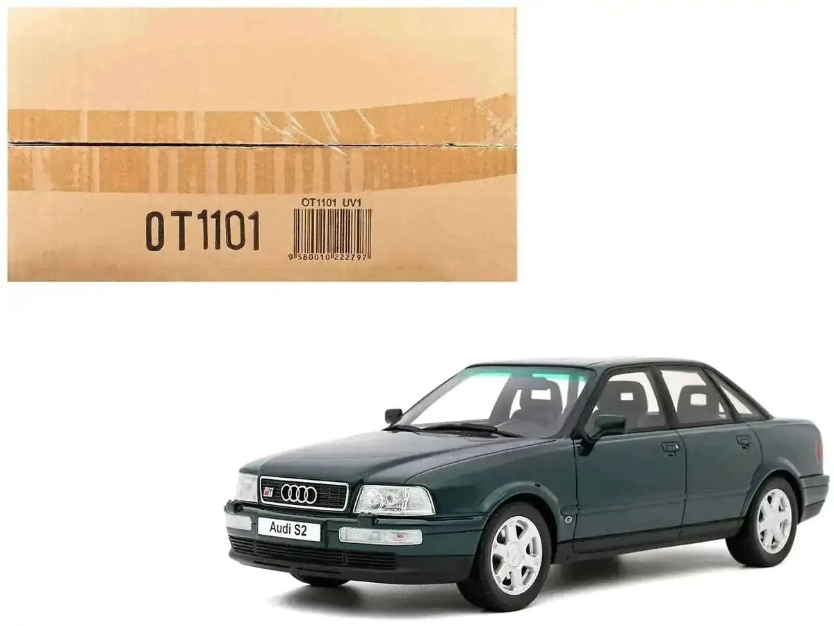 1993 Audi S2 Sedan Emerald Green Metallic 1/18 Model Car
