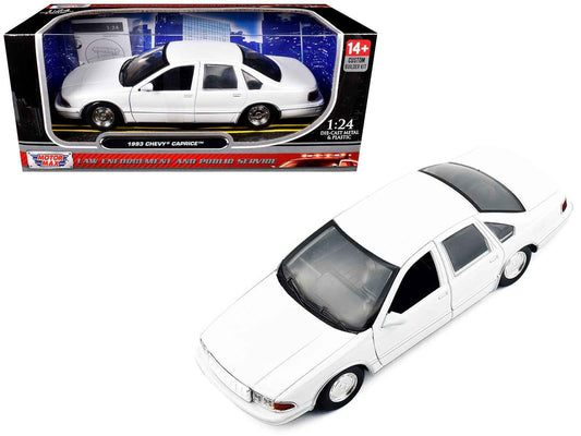 1:24 white unmarked police Caprice diecast model car with display box