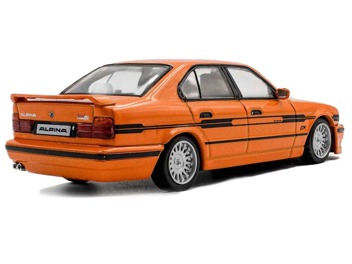 1994 BMW E34 Alpina B10 BiTurbo Orange Metallic with Black Stripes 1/43 Diecast Model Car by Solido Cartsfy Inc.