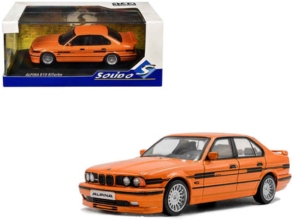 1994 BMW E34 Alpina B10 BiTurbo Orange Metallic with Black Stripes 1/43 Diecast Model Car by Solido Miniature Motors Default Title Default Title-