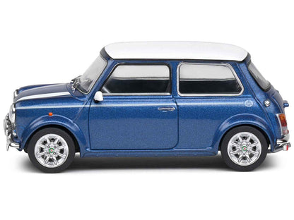 1994 Mini Cooper Sport Tahiti Blue Metallic with White Top and Stripes 1/43 Diecast Model Car by Solido Miniature Motors Default Title Default Title-