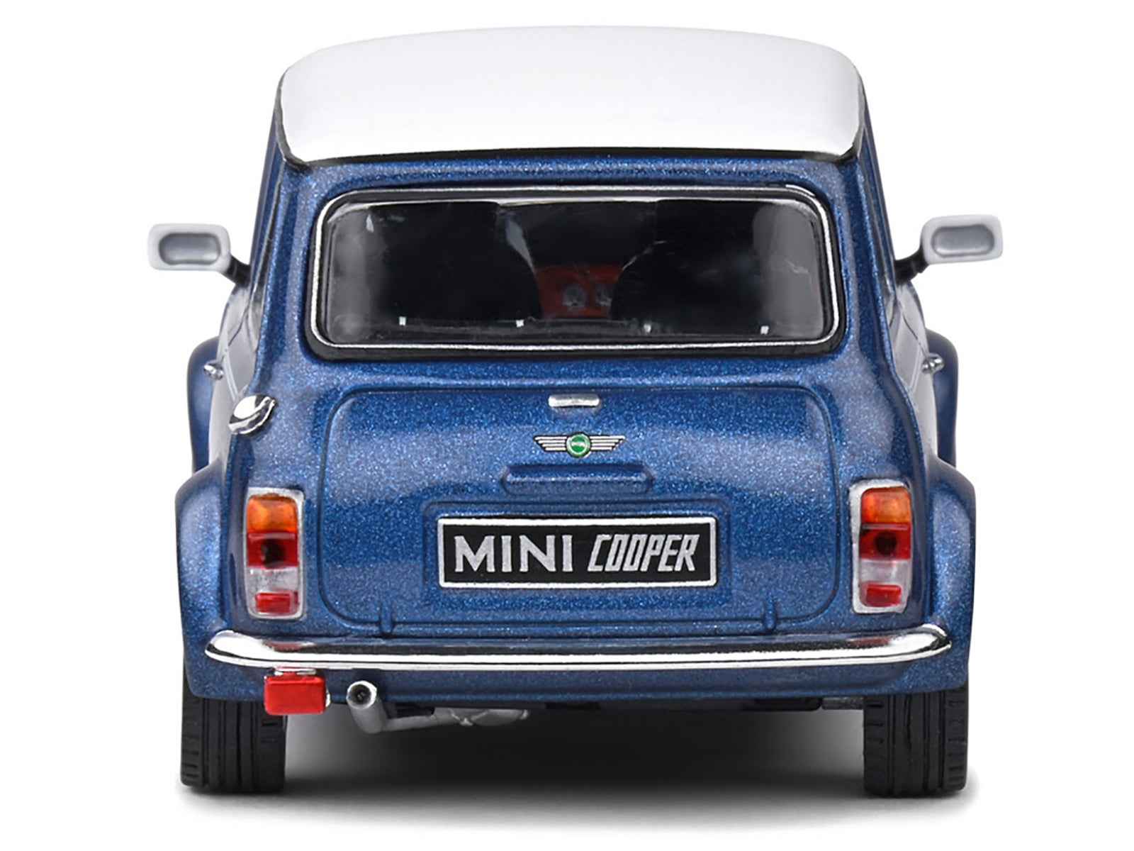 1994 Mini Cooper Sport Tahiti Blue Metallic with White Top and Stripes 1/43 Diecast Model Car by Solido Miniature Motors Default Title Default Title-