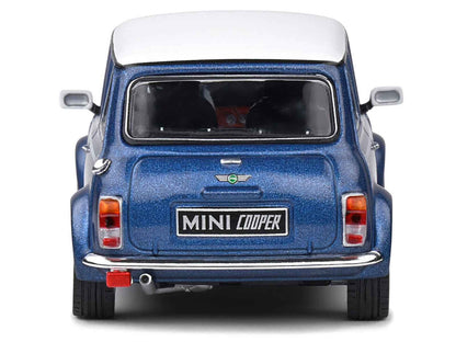 1994 Mini Cooper Sport Tahiti Blue Metallic with White Top and Stripes 1/43 Diecast Model Car by Solido Miniature Motors Default Title Default Title-