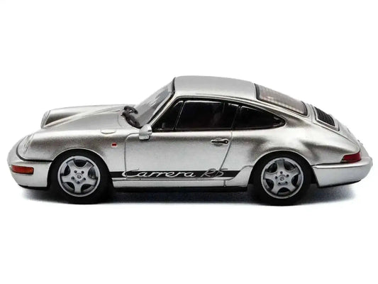 1994 Porsche 911 (964) RS Silver Metallic with Black Stripes 1/43 Diecast Model Car by Solido Cartsfy Inc.