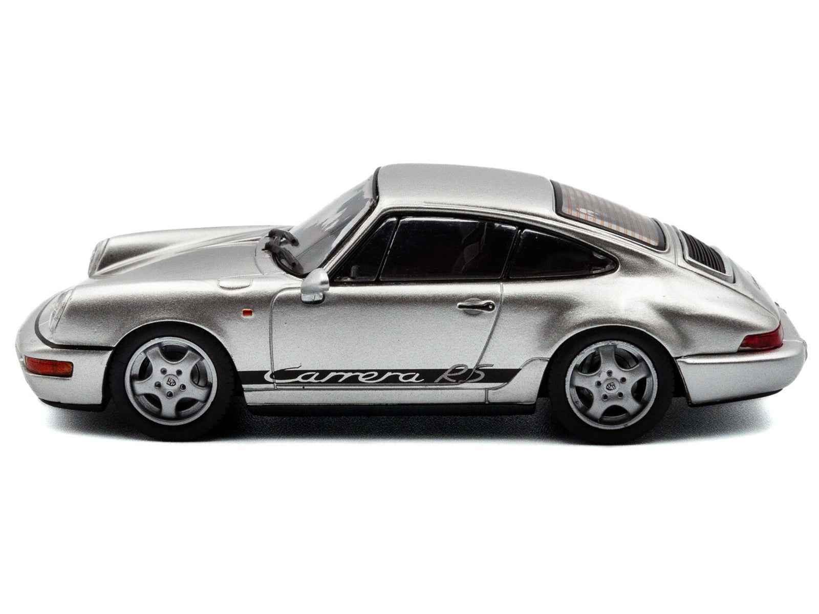 1994 Porsche 911 (964) RS Silver Metallic with Black Stripes 1/43 Diecast Model Car by Solido Miniature Motors Default Title Default Title-