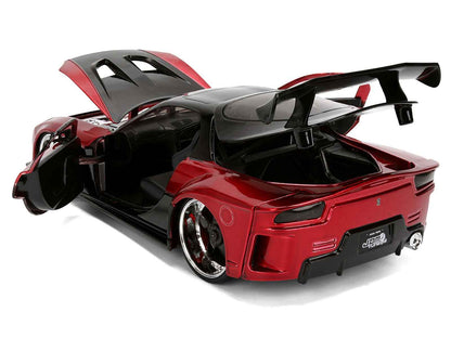 1995 Mazda RX-7 Widebody RHD (Right Hand Drive) "VeilSide" Black and Red Metallic "JDM Tuners" Series 1/24 Diecast Model Car by Jada Miniature Motors Default Title Default Title-