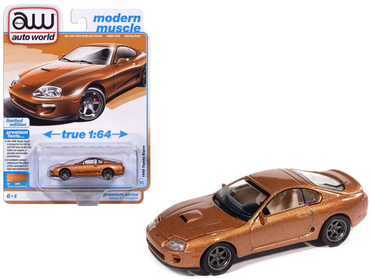 1998 Toyota Supra Sedona Sunset Bronze Metallic "Modern Muscle" Series 1/64 Diecast Model Car by Auto World Cartsfy Inc.