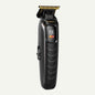 Black Scorpion hair trimmer with gold cutting blade and digital display