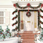 2 Feet Pre-lit Pathway Flocked Christmas Trees Set of 2 Battery Powered