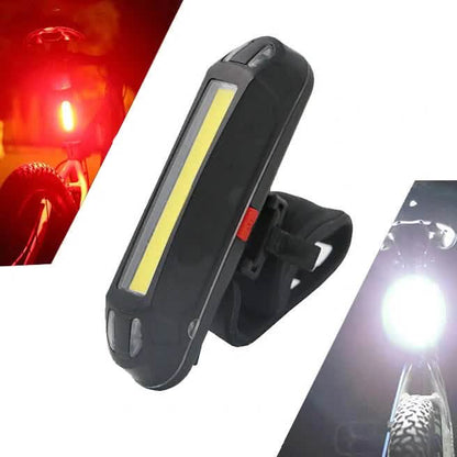 2-in-1 500LM Bicycle USB Rechargeable LED Bike Light Taillight Ultralight Warning Night Cartsfy Inc.