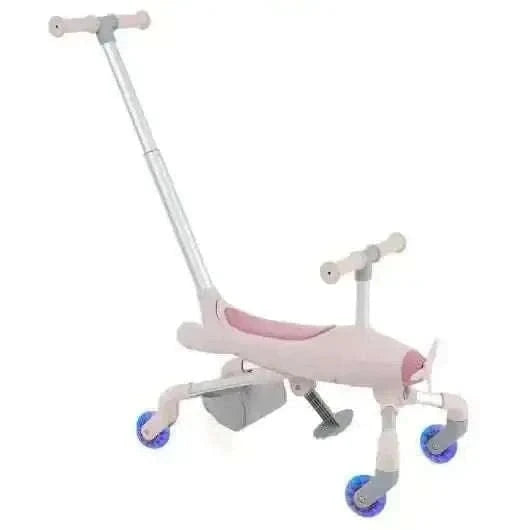 2-in-1 Kids Ride-on Push Car with LED Lighted Wheels-Pink Cartsfy Inc.