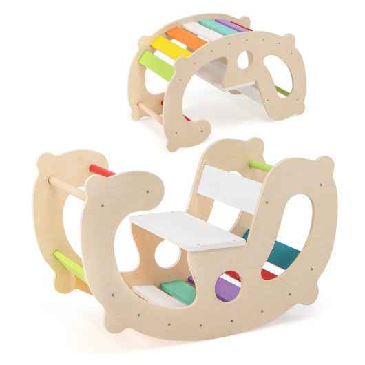 2-in-1 Rocking Horse Arch for Kids Montessori Climbing Toys with Arch Climber-Multicolor VYSN Default Title Default Title-