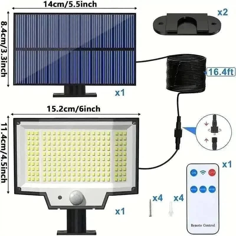 2-Pack: 200-LED/3Modes Upgraded Split Solar Motion Sensor Light Outdoor with Remote DailySale Default Title Default Title-