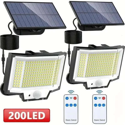 2-Pack: 200-LED/3Modes Upgraded Split Solar Motion Sensor Light Outdoor with Remote Cartsfy Inc.