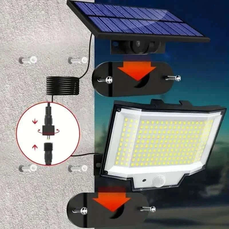 2-Pack: 200-LED/3Modes Upgraded Split Solar Motion Sensor Light Outdoor with Remote Cartsfy Inc.