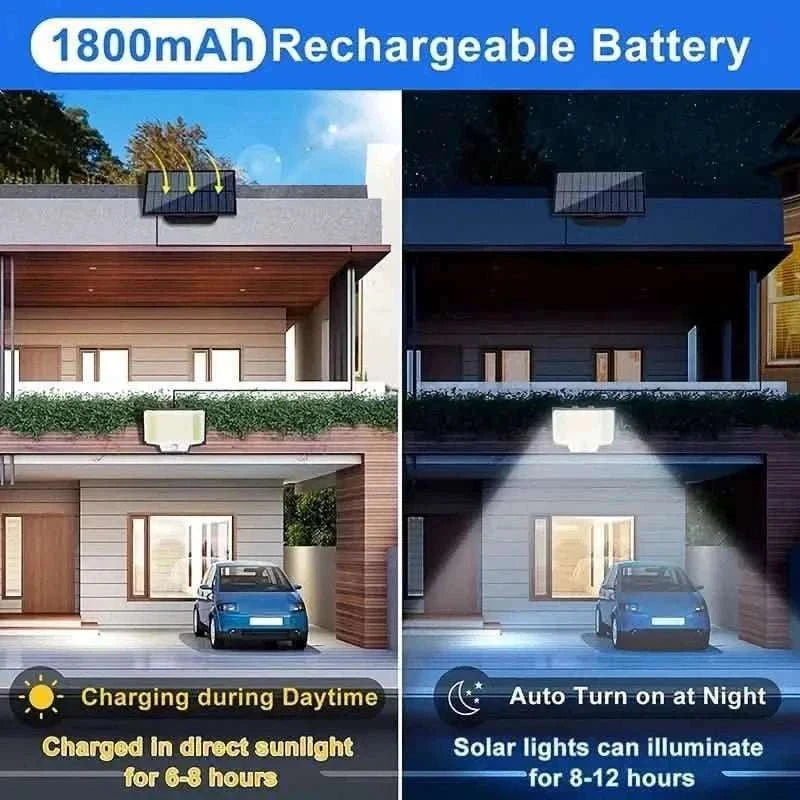 2-Pack: 200-LED/3Modes Upgraded Split Solar Motion Sensor Light Outdoor with Remote Cartsfy Inc.