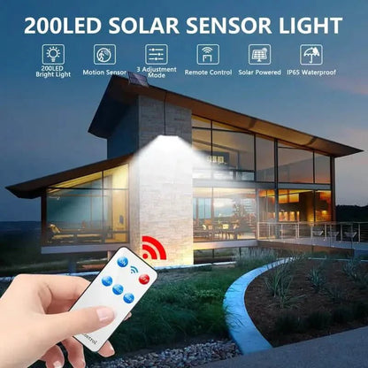 2 - Pack: 200 - LED/3Modes Upgraded Split Solar Motion Sensor Light Outdoor with Remote - Cartsfy Inc.