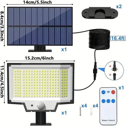 2 - Pack: 200 - LED/3Modes Upgraded Split Solar Motion Sensor Light Outdoor with Remote - Cartsfy Inc.