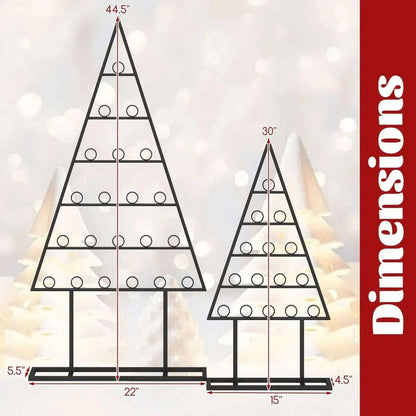 2 Pack Christmas Tree Photo Holder with 36 Round Clips and Metal Hanging Rack-Black Cartsfy Inc.