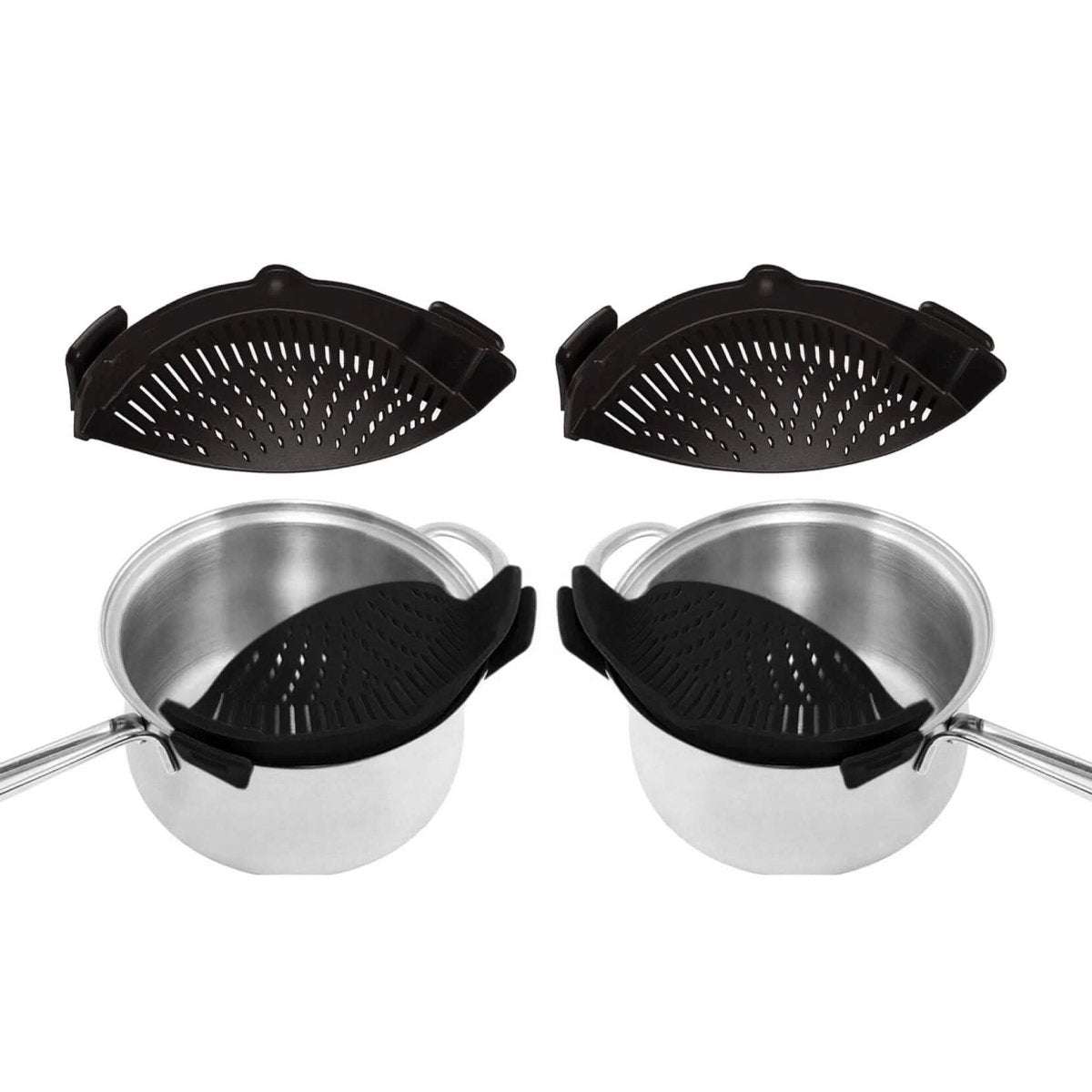 2-Pack: Easy Snap On Heat Resistance Silicone Kitchen Strainer Cartsfy Inc.