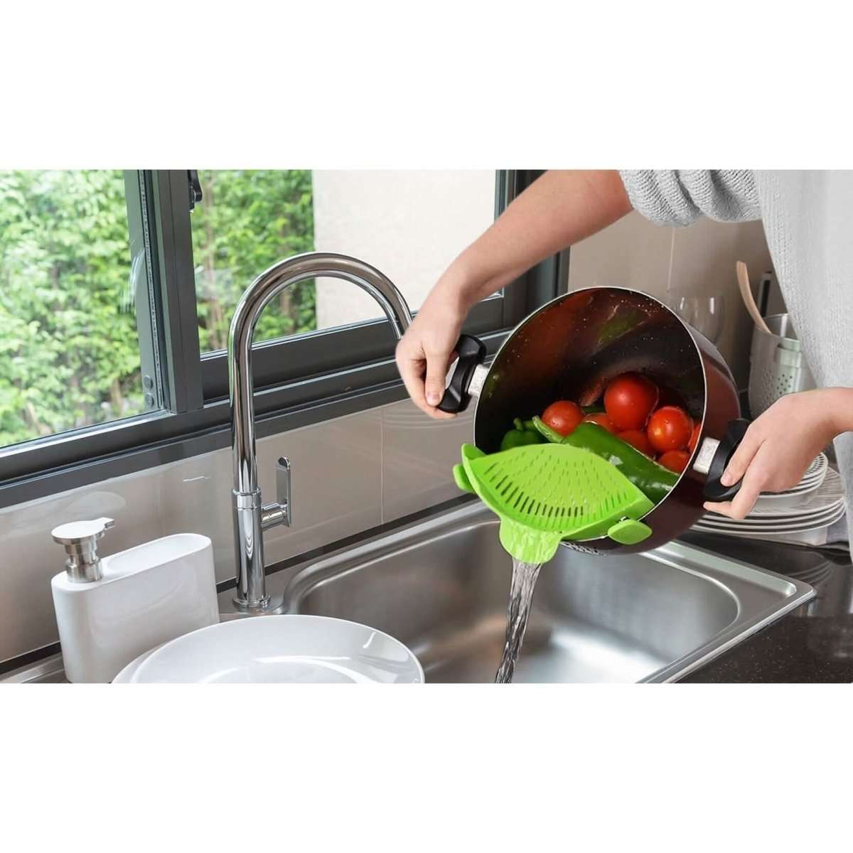 2-Pack: Easy Snap On Heat Resistance Silicone Kitchen Strainer Cartsfy Inc.