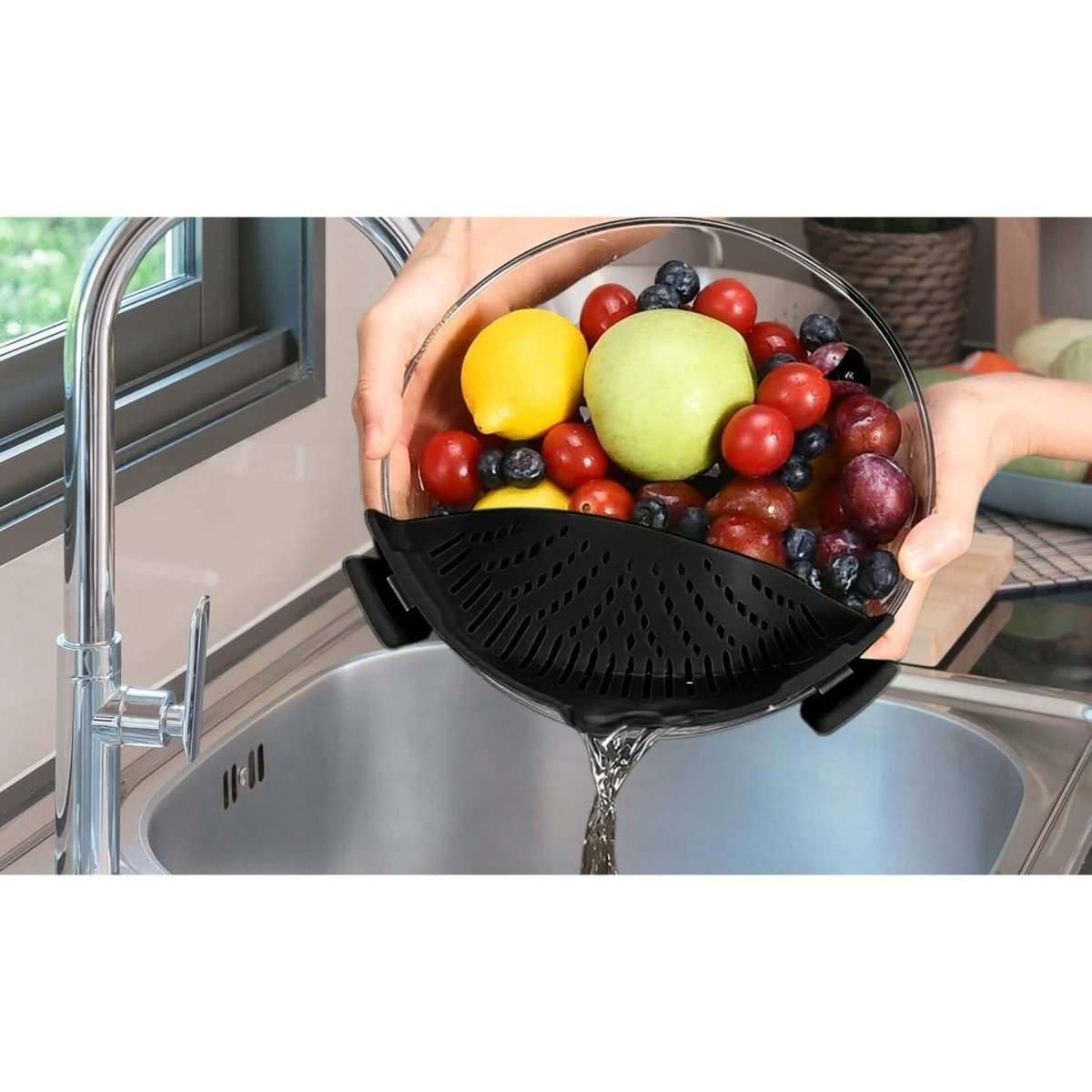 2-Pack: Easy Snap On Heat Resistance Silicone Kitchen Strainer Cartsfy Inc.