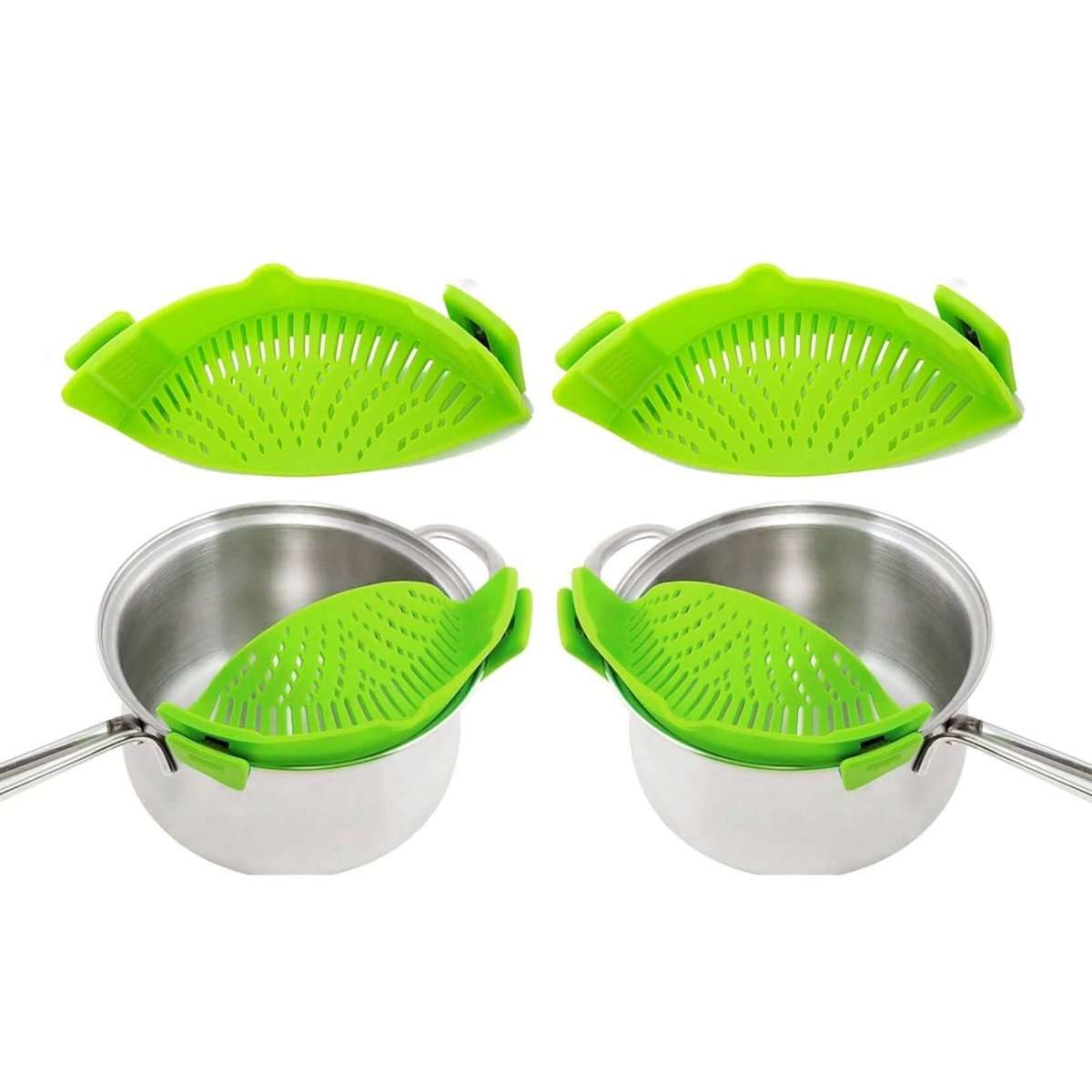 2-Pack: Easy Snap On Heat Resistance Silicone Kitchen Strainer Cartsfy Inc.
