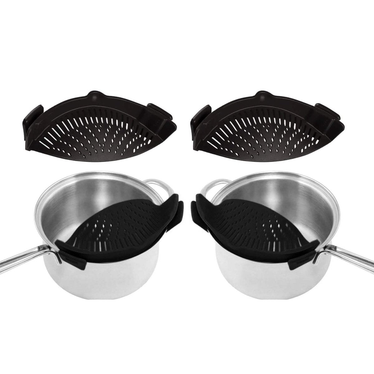 2 - Pack: Easy Snap On Heat Resistance Silicone Kitchen Strainer - Cartsfy Inc.