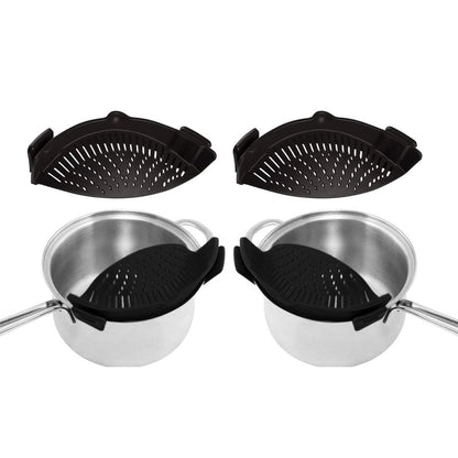 2 - Pack: Easy Snap On Heat Resistance Silicone Kitchen Strainer - Cartsfy Inc.