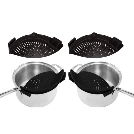 2 - Pack: Easy Snap On Heat Resistance Silicone Kitchen Strainer - Cartsfy Inc.