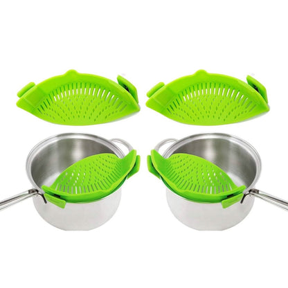 2 - Pack: Easy Snap On Heat Resistance Silicone Kitchen Strainer - Cartsfy Inc.