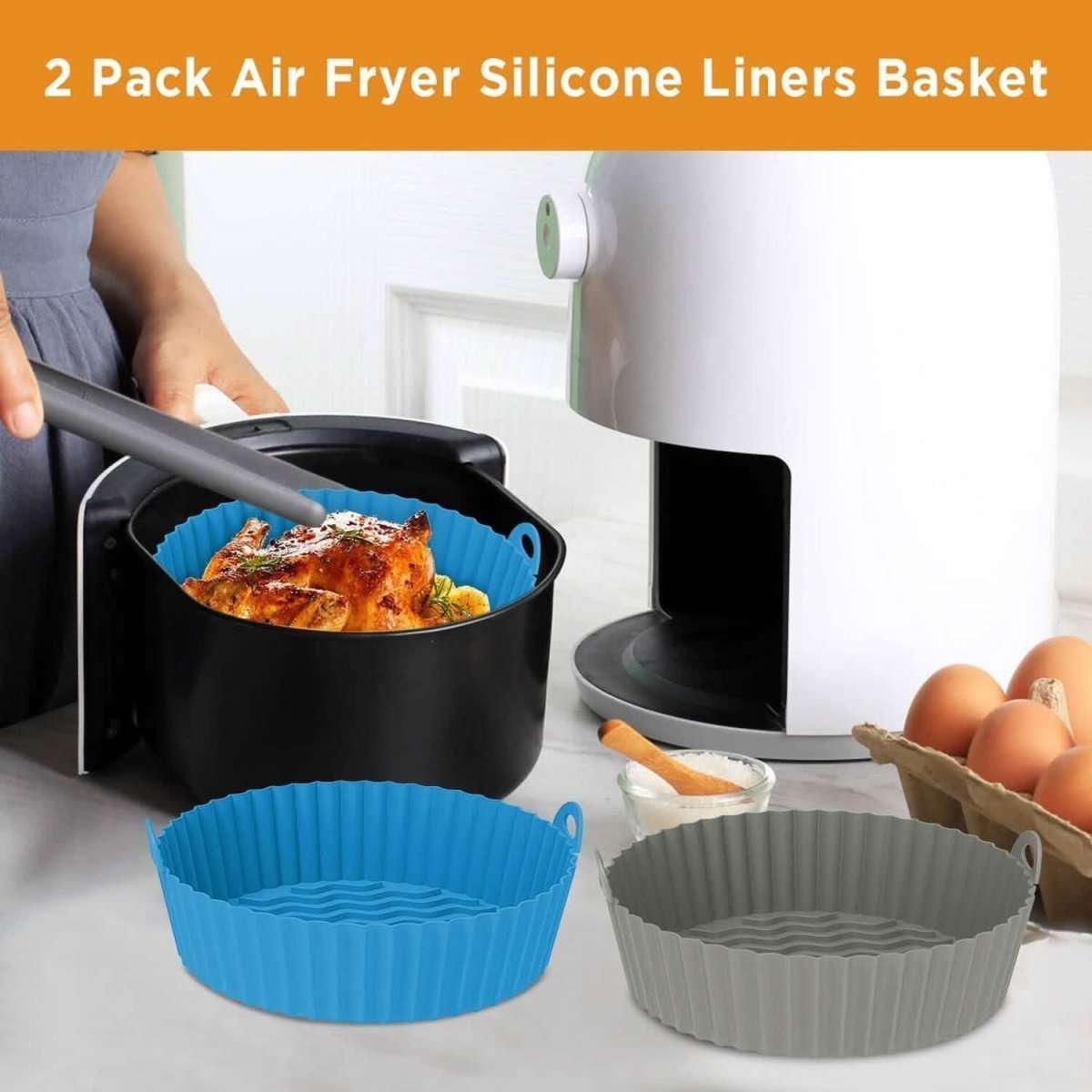 2-Pack: Foldable Silicone Air Fryer Liner Cartsfy Inc.