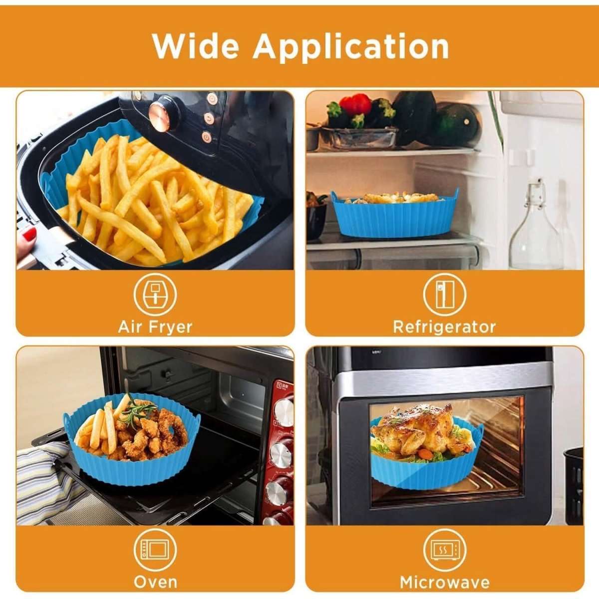 2-Pack: Foldable Silicone Air Fryer Liner Cartsfy Inc.
