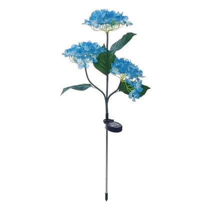 2-Pack: Hydrangea Solar LED Flower Lights with 3 Heads Outdoor Waterproof Garden Lights Cartsfy Inc.
