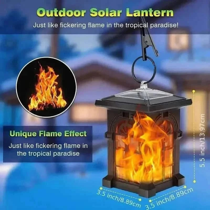 2-Pack: IP65 Waterproof Solar Outdoor Lights With Flickering Flame DailySale Multicolor Yellow Multicolor-Yellow-