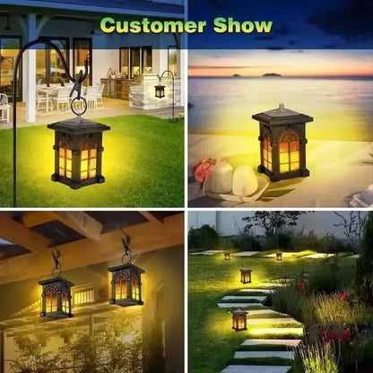 2-Pack: IP65 Waterproof Solar Outdoor Lights With Flickering Flame DailySale Multicolor Yellow Multicolor-Yellow-