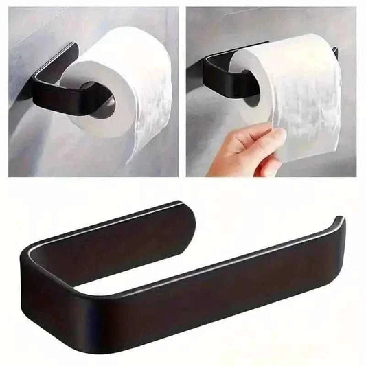 2-Pack: No-Drill Self-Adhesive Toilet Paper Holder – Black & White Cartsfy Inc.