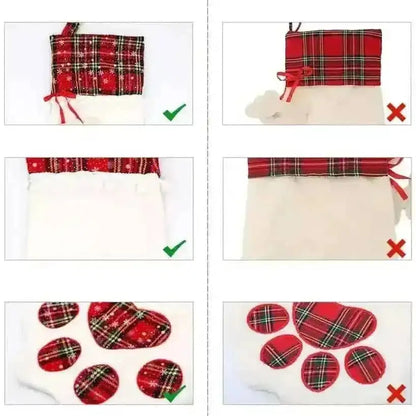 2-Pack: Plaid Christmas Pet Dog Cat Paw Hanging Stocking Socks Cartsfy Inc.
