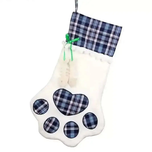 2-Pack: Plaid Christmas Pet Dog Cat Paw Hanging Stocking Socks Cartsfy Inc.